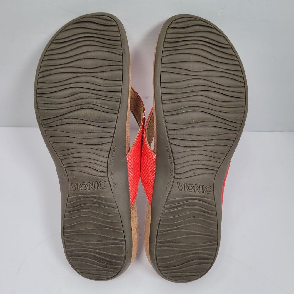 Vionic Hilda Woven Women's Red Thong Sandals US Size 11 - Picture 10 of 11